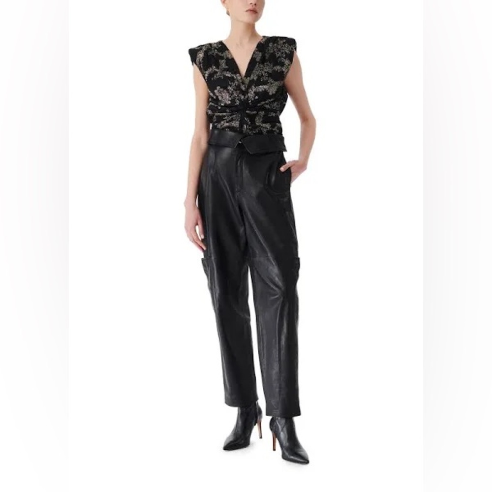 NWT IRO Tuolo Black and Gold Top - Picture 5 of 11